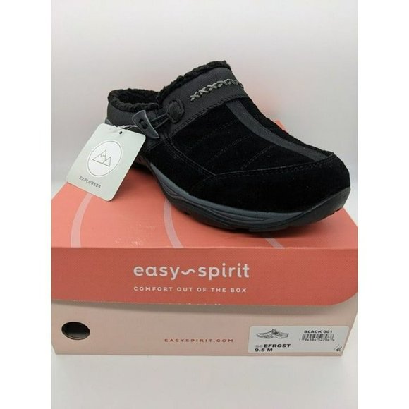 EASY SPIRIT Efrost Women's Grey Suede Faux Fur Slip-On Clogs Size 9.5 M - Picture 5 of 5